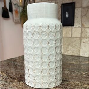 White Textured Ceramic Vase